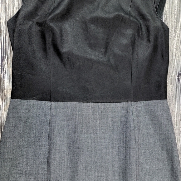 Theory Orinthia C Leather Bodice Wool Blend Mini Dress - Picture 8 of 16